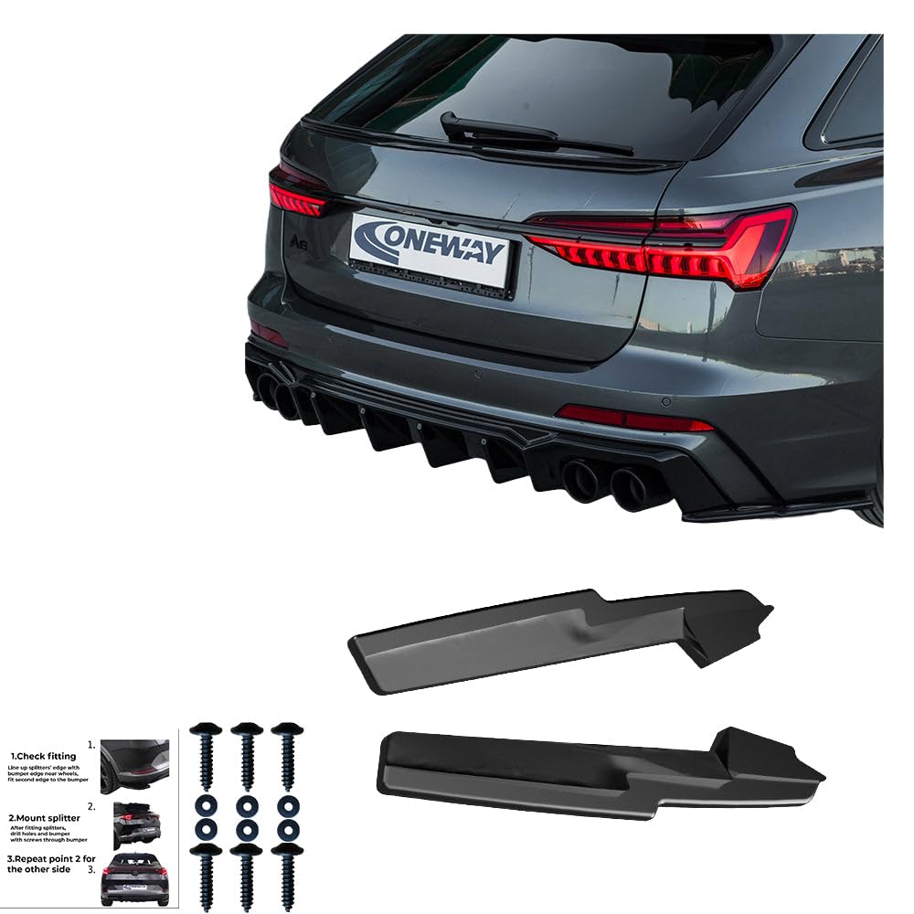 Hinten Splitter kompatibel mit Audi S6 C8 Limousine–Avant 2019+