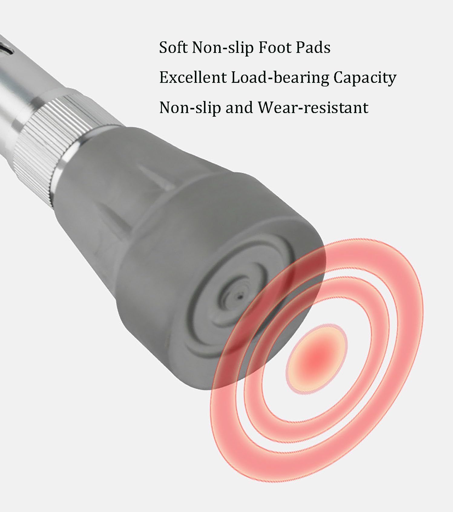 Muletas ajustables para antebrazo, aleación de aluminio, ayuda para caminar con diseño ergonómico, rango de altura de 71-94 cm, asas antideslizantes y almohadillas para los pies, ajuste de 10 niveles