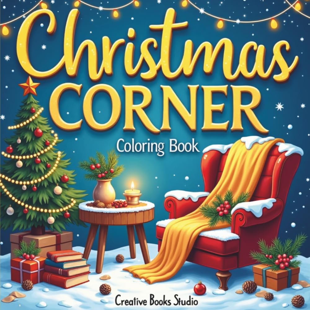 Christmas Corner Coloring Book: Cozy Holiday Scenes, Warm Christmas Corners & Relaxing Festive Moments for Adults and Teens