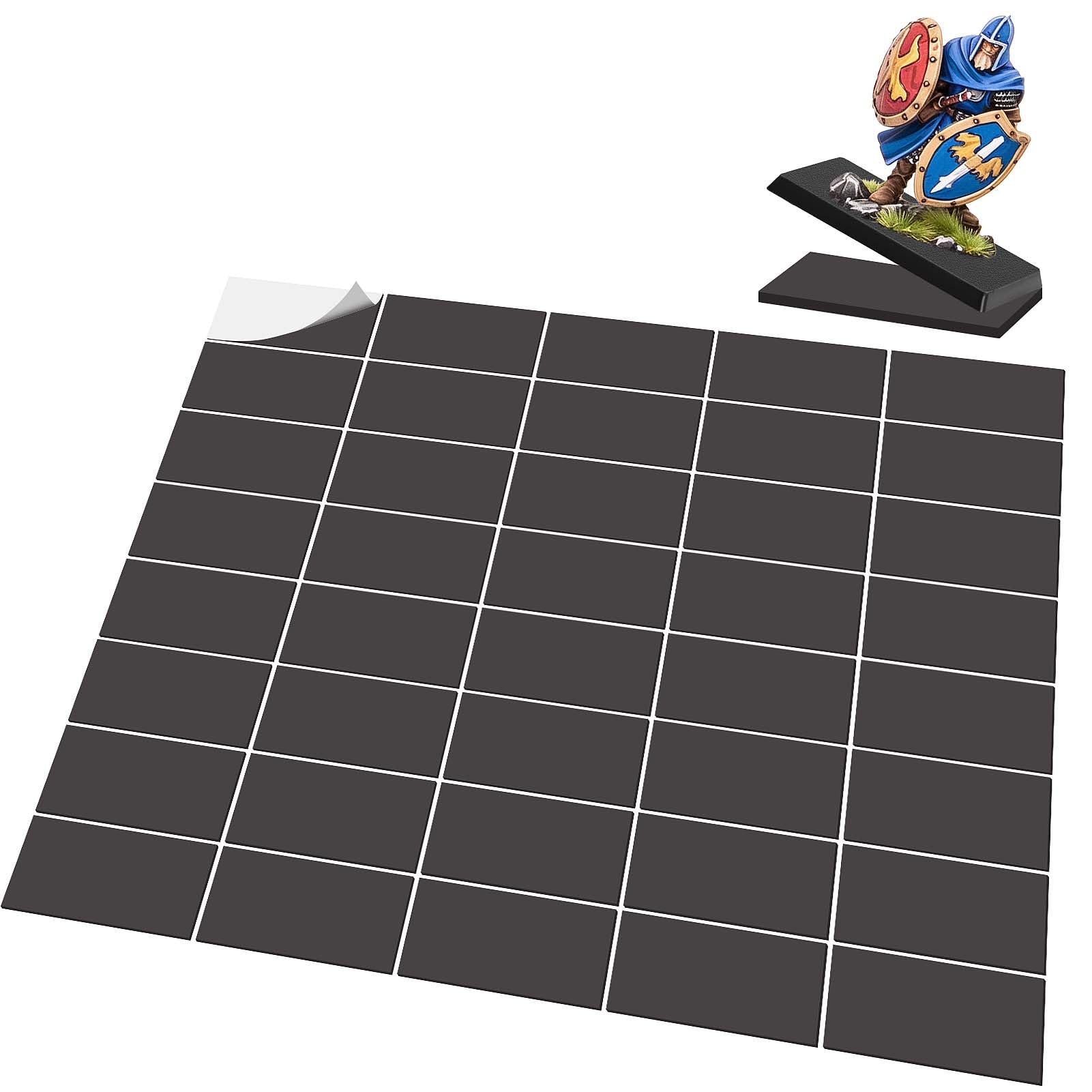 Evemodel 100 Pieces Square 25mm Magnetic Model Base Tabletop Miniature Wargame Model Base for Orbital Figures or Miniatures Tabletop Landscape Decoration