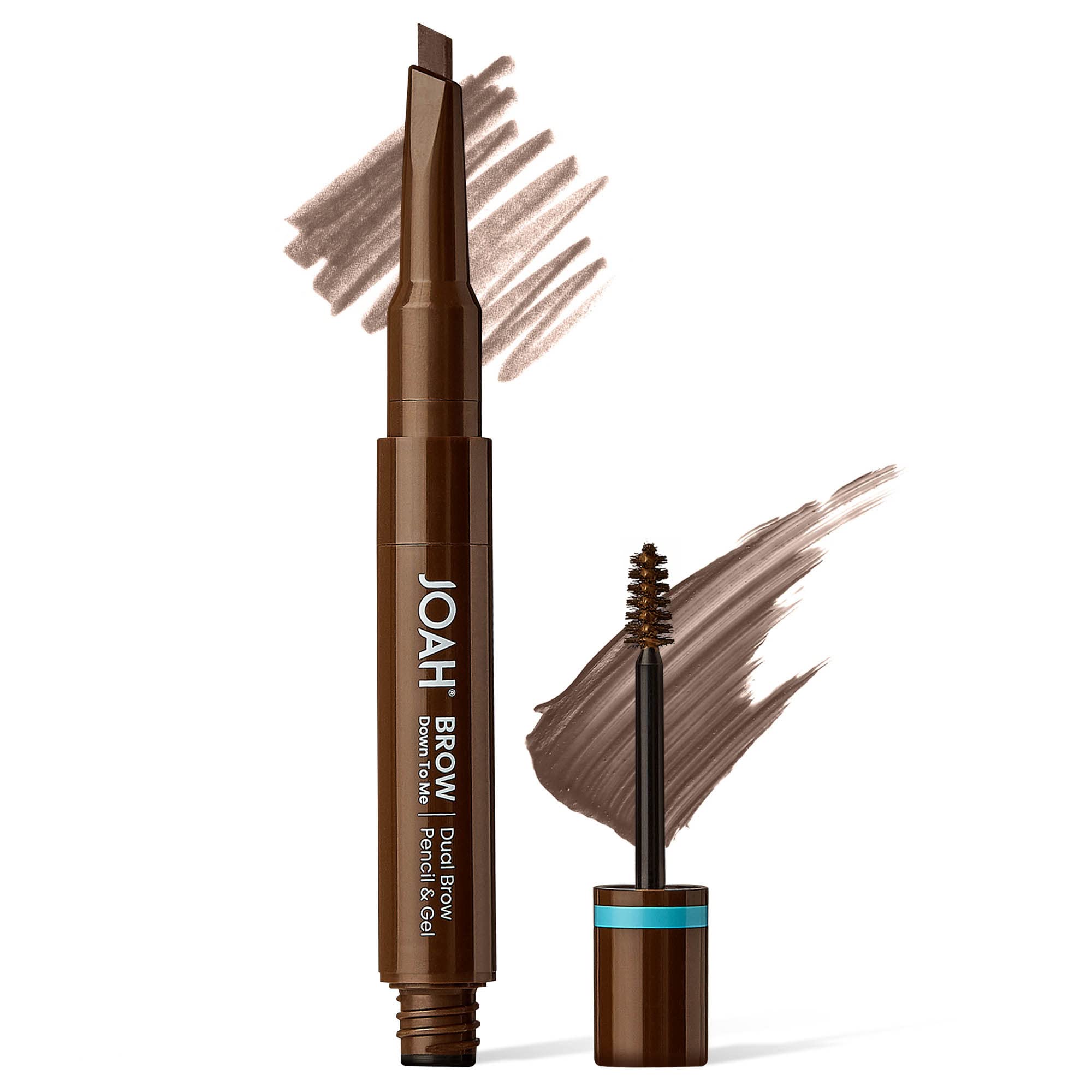 JOAH Brow Down To Me Dual Brow Pencil and Gel, Triangular Tip, Tinted Gel, Long-Lasting Vegan Formula, Smudge-Free Pencil Tip, Lightweight,