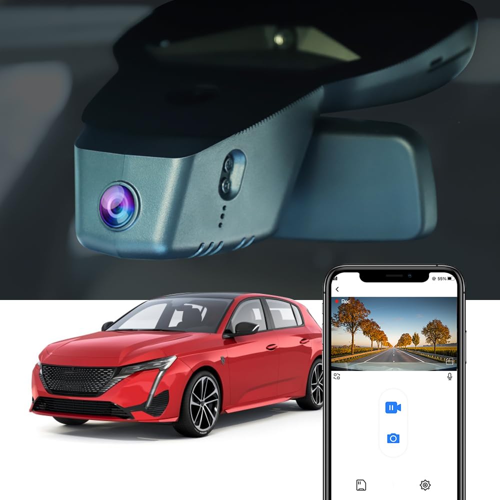 Dashcam FITCAMX 4K 2160P Pour Peugeot 508 - Caméra Voiture OEM Intégrée WiFi