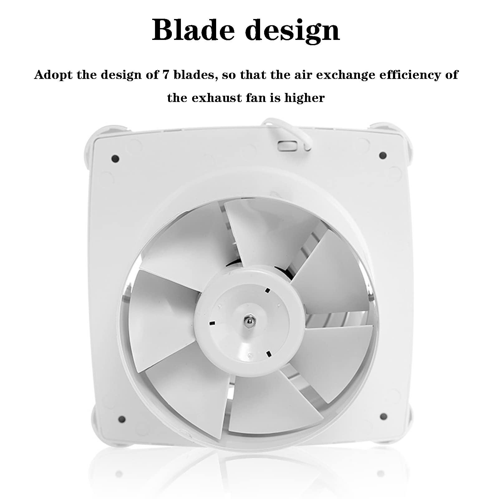 Extractor De Baño, Ventilador De Pared De 6 Pulgadas con Luz Led, Ventilador Silencioso para Baño, Ducha, Inodoro, Cocina, Oficina, Garaje, Blanco.
