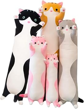 Long Cat Plush Pillow Soft Cat Hugging Pillow Stuffed Animal Pillow Cute Kitty Sleeping Throw Pillow Gift for Kids110cm/43.30inch,Pink