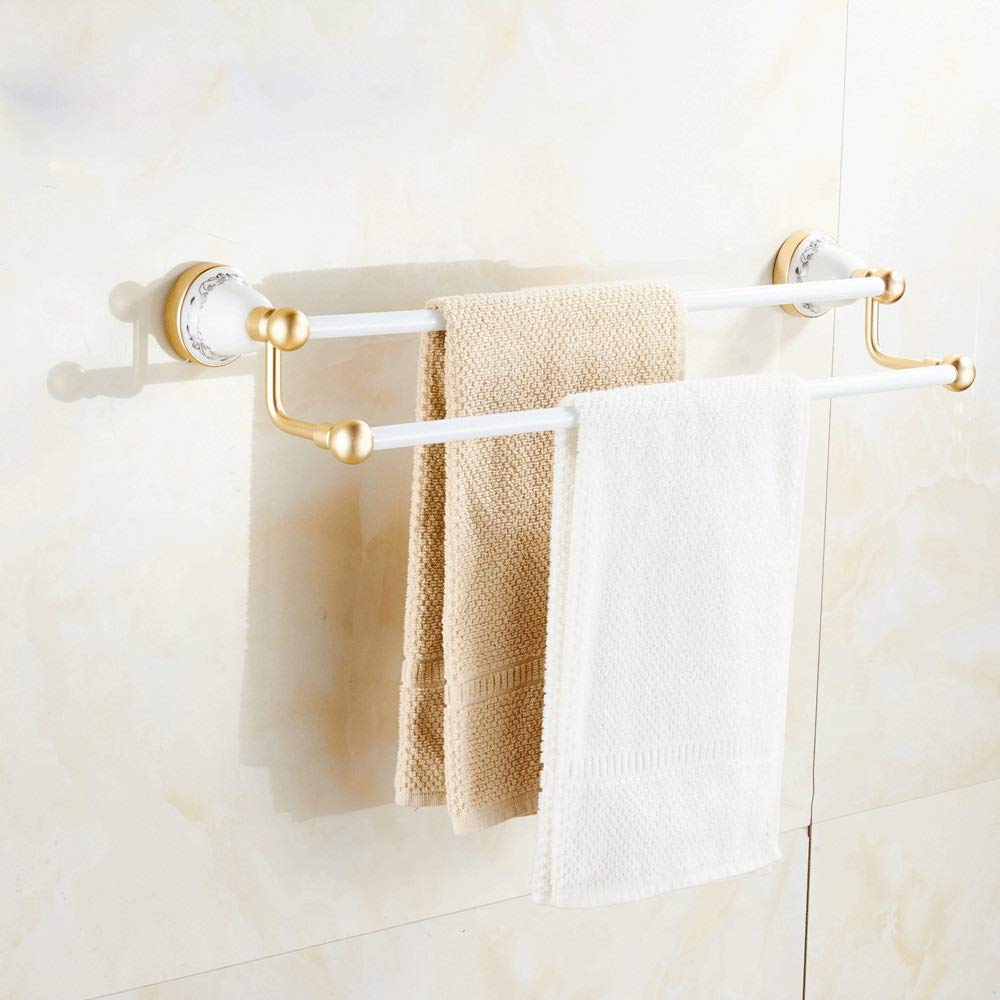 Estante de baño Estante de baño Estante de Toalla de baño de cerámica montado en la Pared Estante de Cocina Estante de Pared para baño Dormitorio Cocina (Color: Dorado, Tamaño: Tamaño Libre