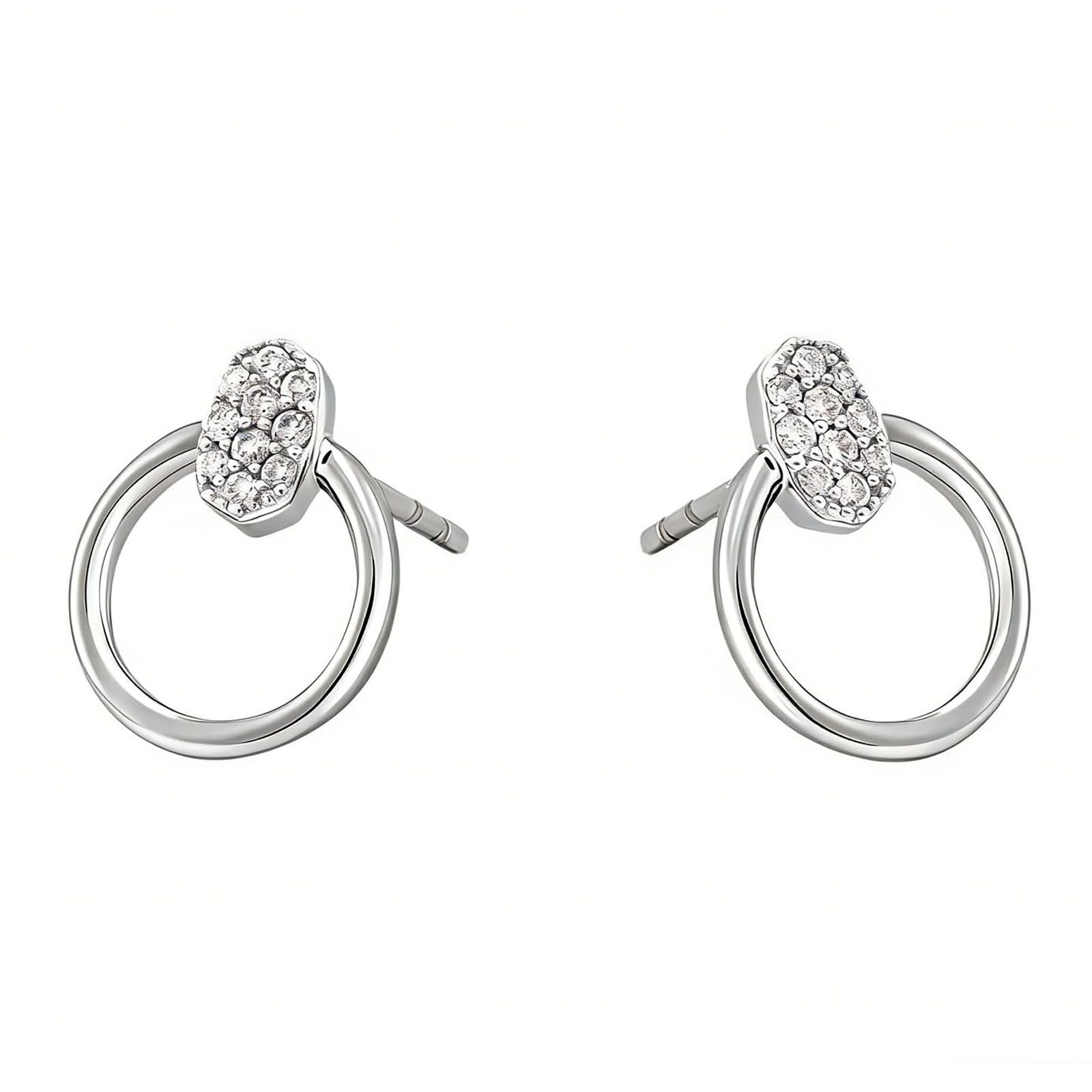 Pendientes de diamante de oro 750 585 375, pendientes circular, geometría con diamantes, hipoalergénicos