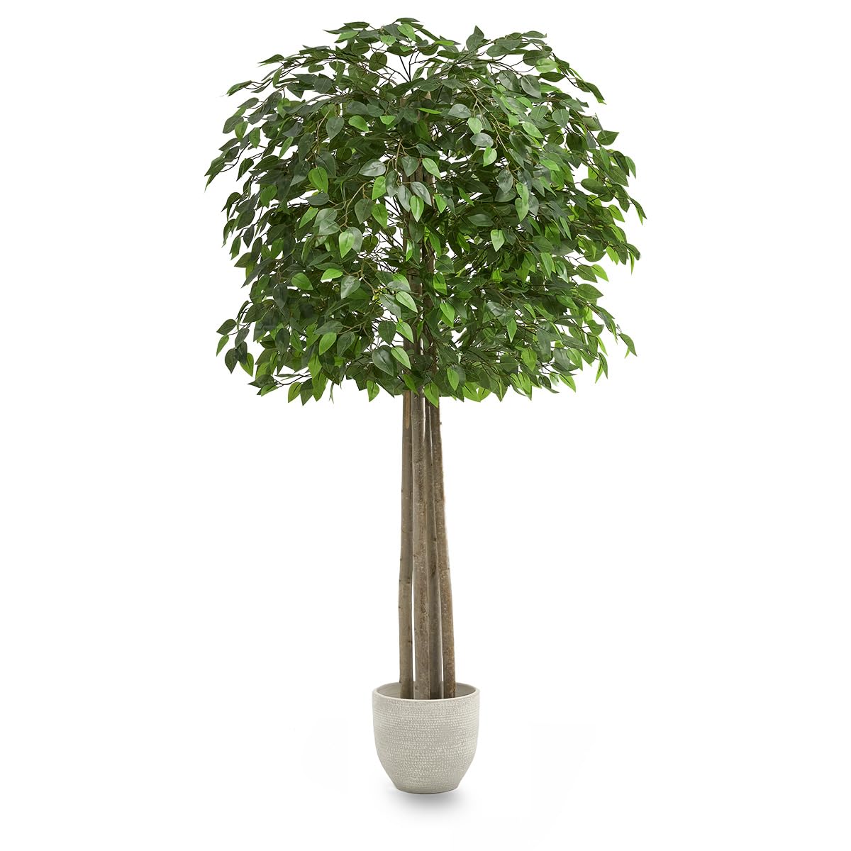 Künstlicher Ficusbaum 122cm – Mit Holzstamm & 420 Blättern, Im Topf Für Wohnzimmer, Büro & Deko
