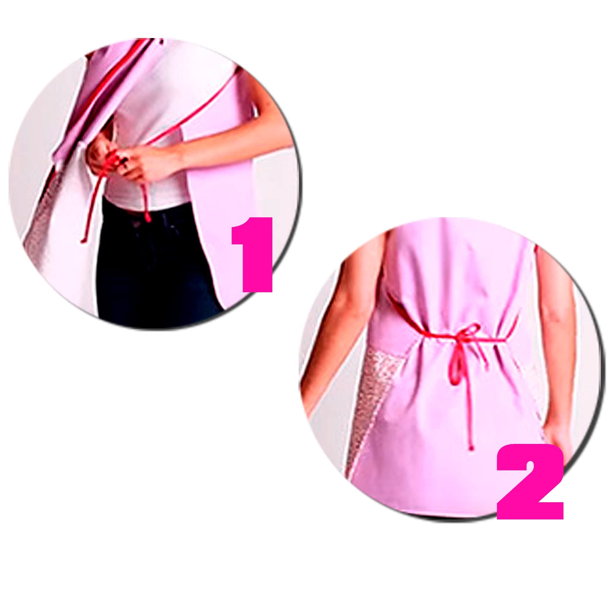 Casulla de trabajo para mujer Roja | Bata Estola maestra y profesora infantil | Uniforme laboral para tiendas y comercios | Delantal de limpieza hostelería | Regalo maestra
