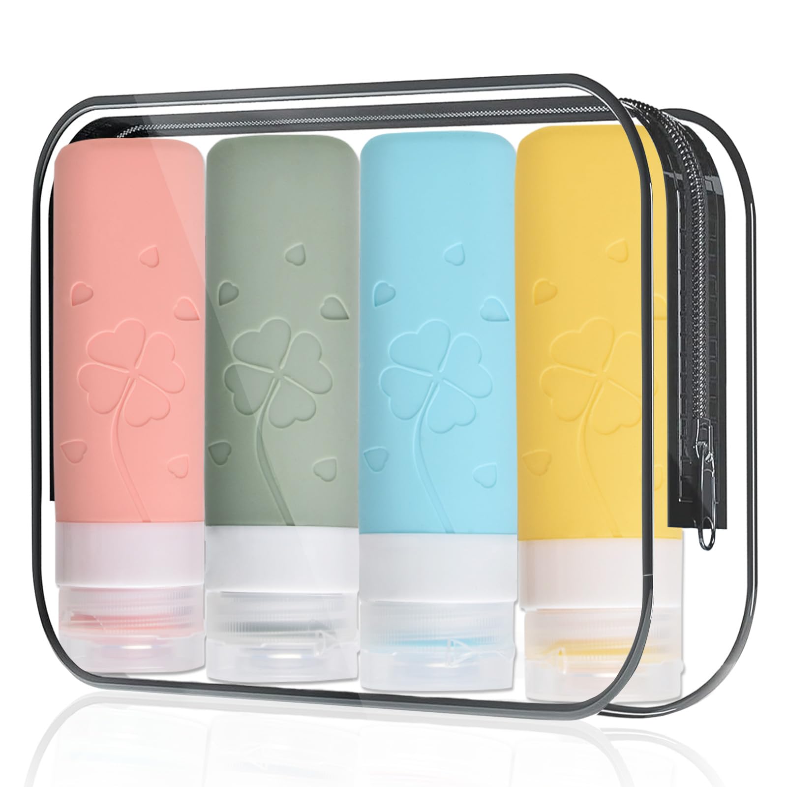 Bottiglie Da Viaggio 100Ml In Silicone, 4 Pezzi Kit Contenitori Da - Foto 10