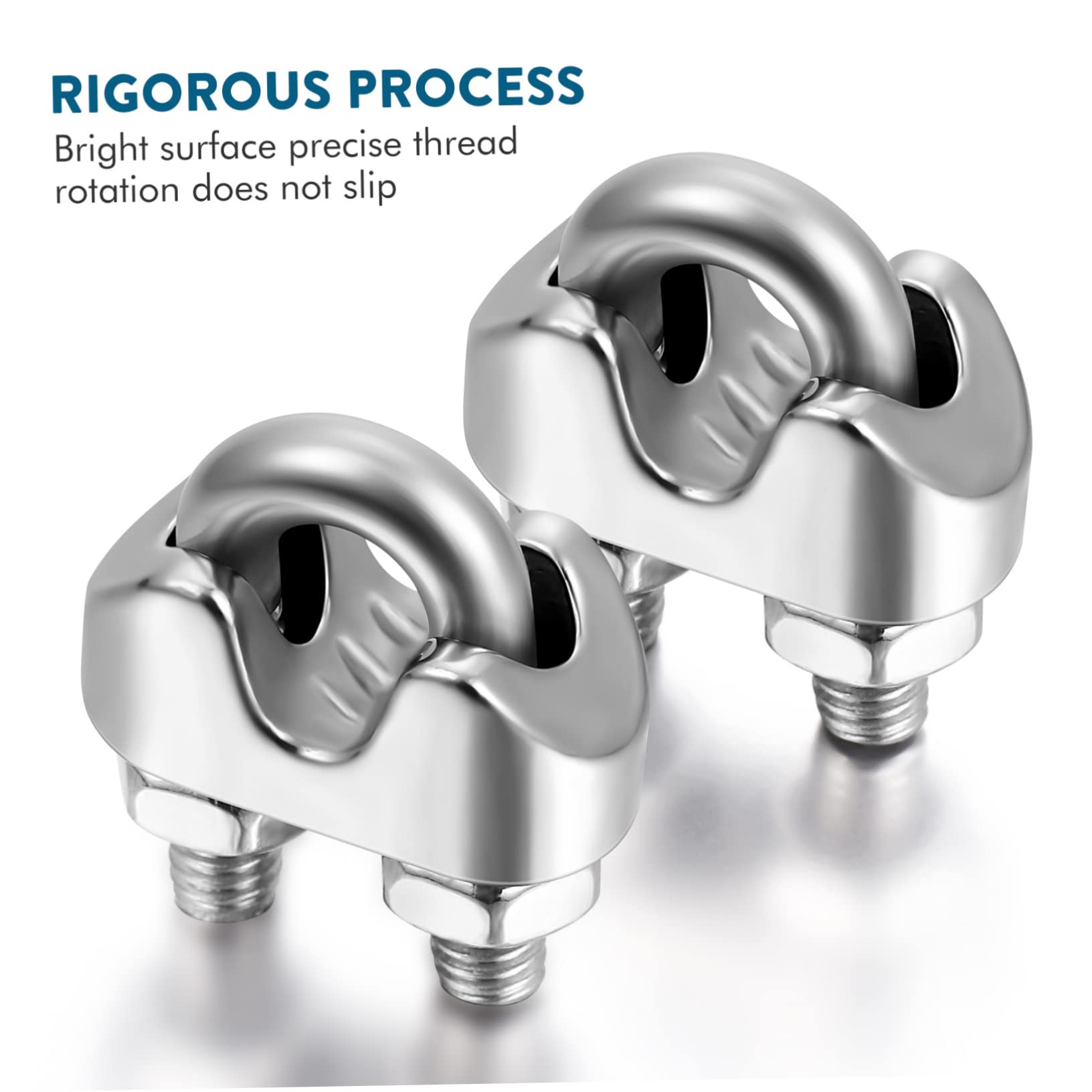 MUCKLILY 1 Set Wire Rope Cable Clamps Cable Clamp Clips Tension Wire Clamps Steel u Saddle Fasteners Versatile Rigging Tools