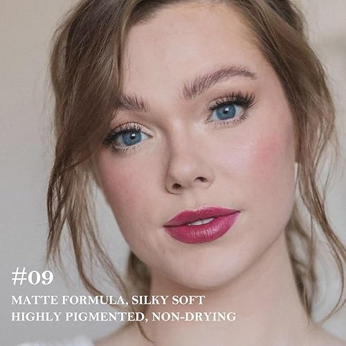 Miniatura 177 de evpct Juego de 3 lápices labiales color rubí ciruela rojo malva degradado mate lápiz labial lápiz labial lápiz lápiz para mujeres de larga duración