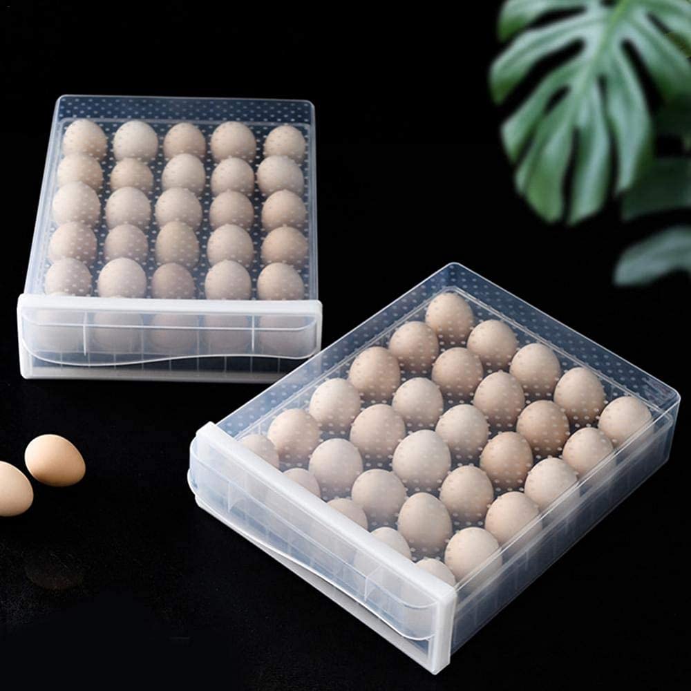 Caja De Huevos, Rejilla Transparente De 30 Huevos Caja De Alimentos Rejilla De Huevos De Gran Capacidad Caja De Almacenamiento De Plástico Almacenamiento De Huevos para Refrigerador