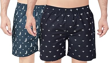 Cotton Printed Boxer (Combo Pack of 2) Casual | Underwear | Half Short Pant-Regular Fit
