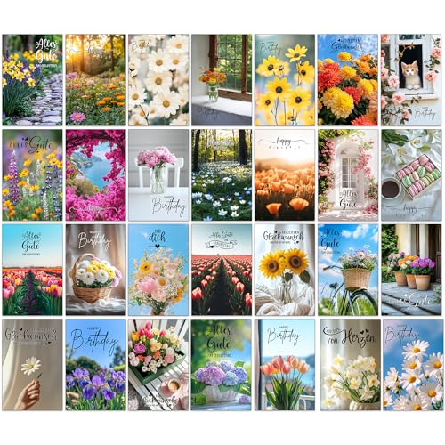the lazy panda card company Set 30 Geburtstagskarten...