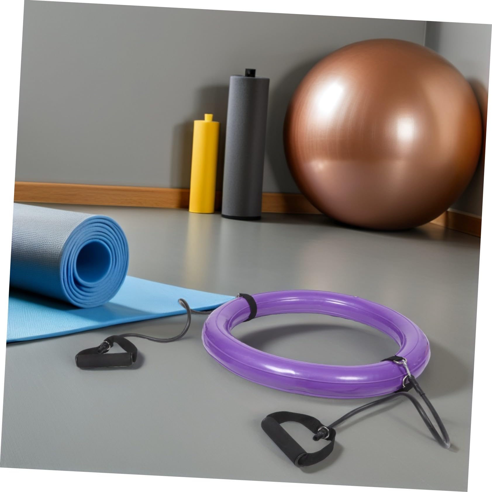 YARNOW Supporto per Palla da Yoga 60cm, Base Fissa Antiscivolo | Pvc Porpora, Impugnatura Integrata, Struttura Ispessita, per Pratica Domestica e Attività All'aperto