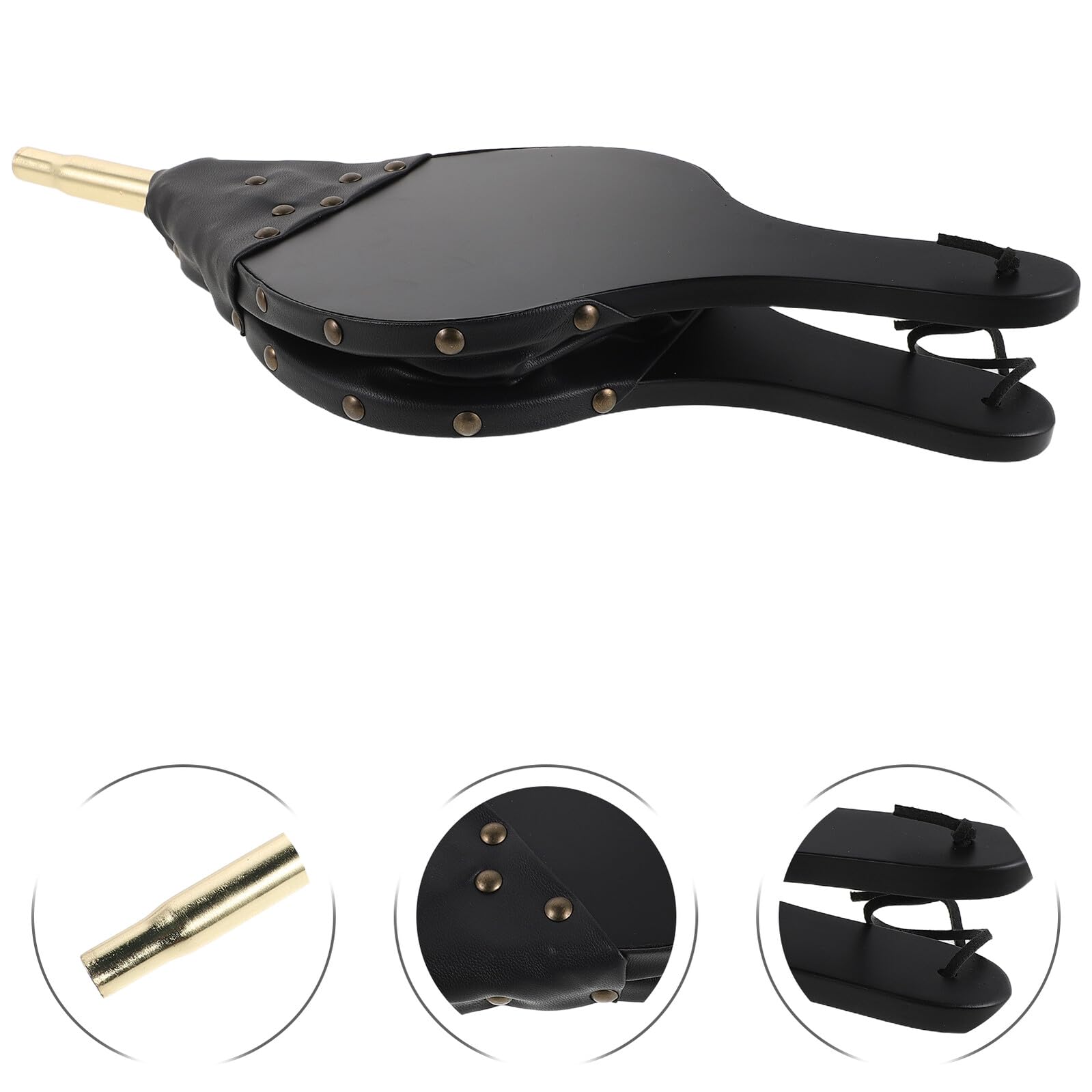 Toyvian Soffietto per Caminetto in Legno 38x17 Cm Soffiatore Manuale per Stufa a Legna e Barbecue Accessorio per Alimentazione Fuoco All’aperto e Campeggio