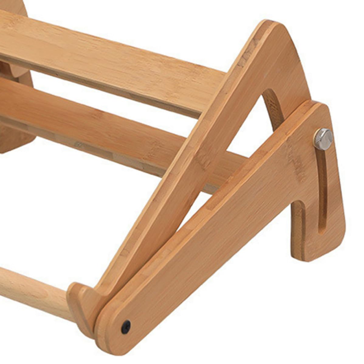 Supporto per Laptop Regolabile in Phyllostachys Pubescens Beige | Smontabile, Rialzo in Altezza, per Scaffale, Stile Semplice ed Elegante
