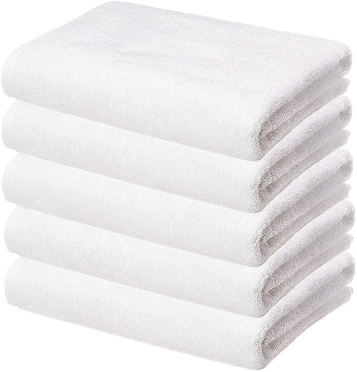 Luxsha Homes 100% Cotton Large Full Size White Bath Towels for Hotel and Spa, Super Soft Absorbent Antibacterial, 600 GSM, Full Large Size-60 inch x 30 inch or 152 cm x 76 cm (Pack of 4)