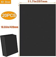 Vista 2 de Paquete de 20 tableros de espuma negra de 11.7 x 16.5 pulgadas, 1/5 pulgadas de grosor, tamaño A3, tablero de respaldo de espuma