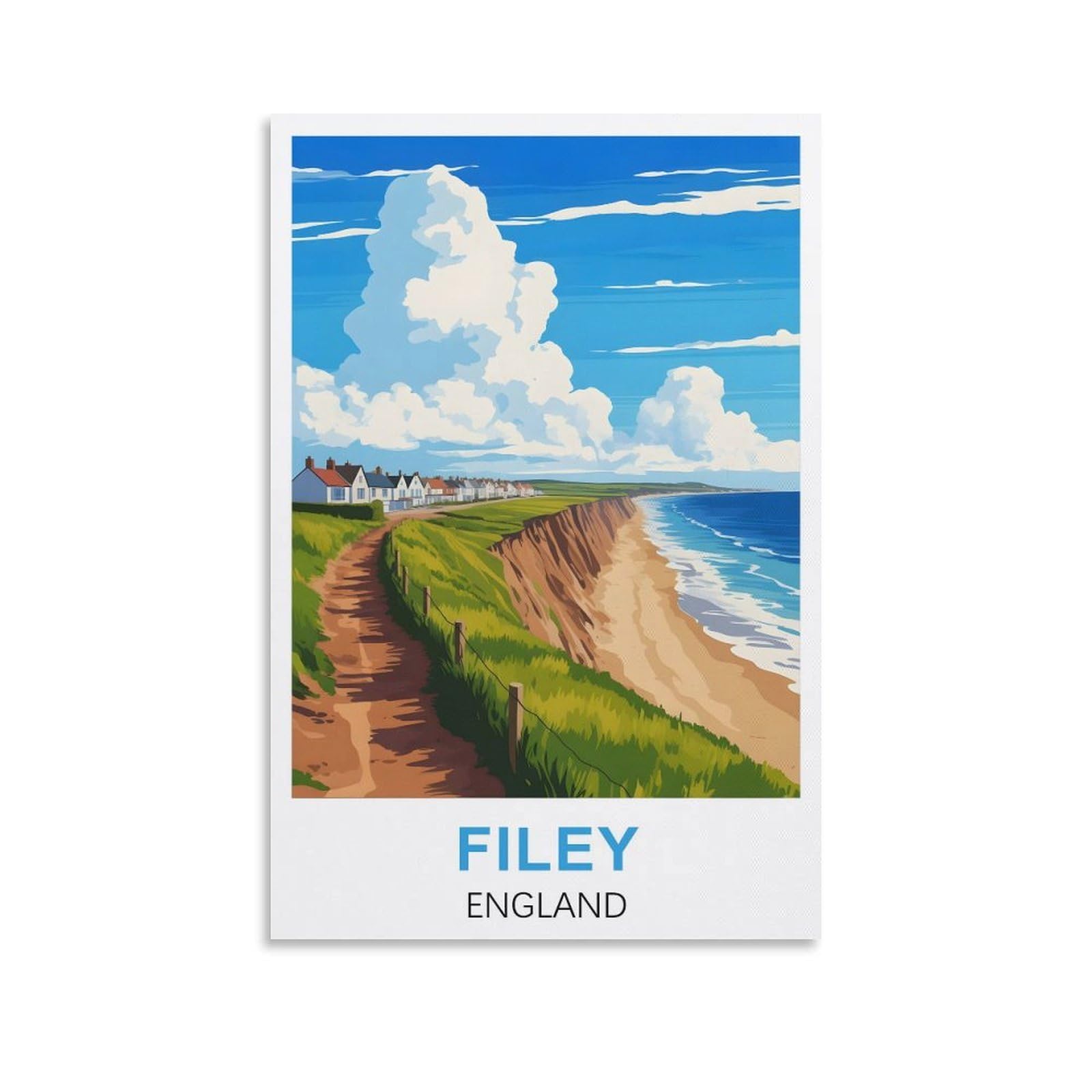 EZMLFA Diamond Painting Kits for Adults,Filey England 5D Diamond Painting Kit for Adults Beginners, DIY Full Round Drill Gem Art Kits for Home 40x50cm