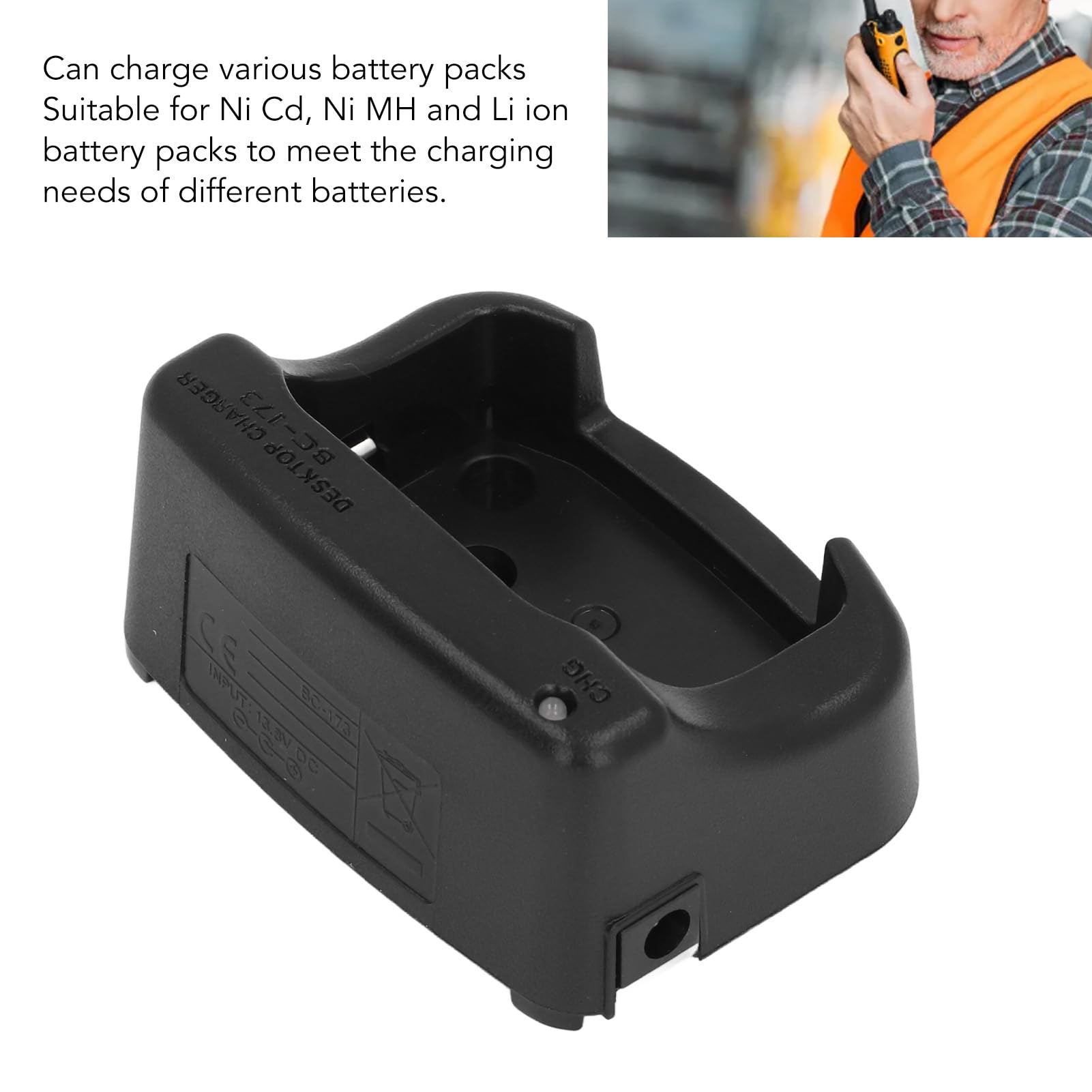 BC 173 Walkie Talkie Cargador de Escritorio Base de Disipación de Calor Rápida Base de Carga de la Batería para ICOM IC M33 (Enchufe Europeo 100‑240v)