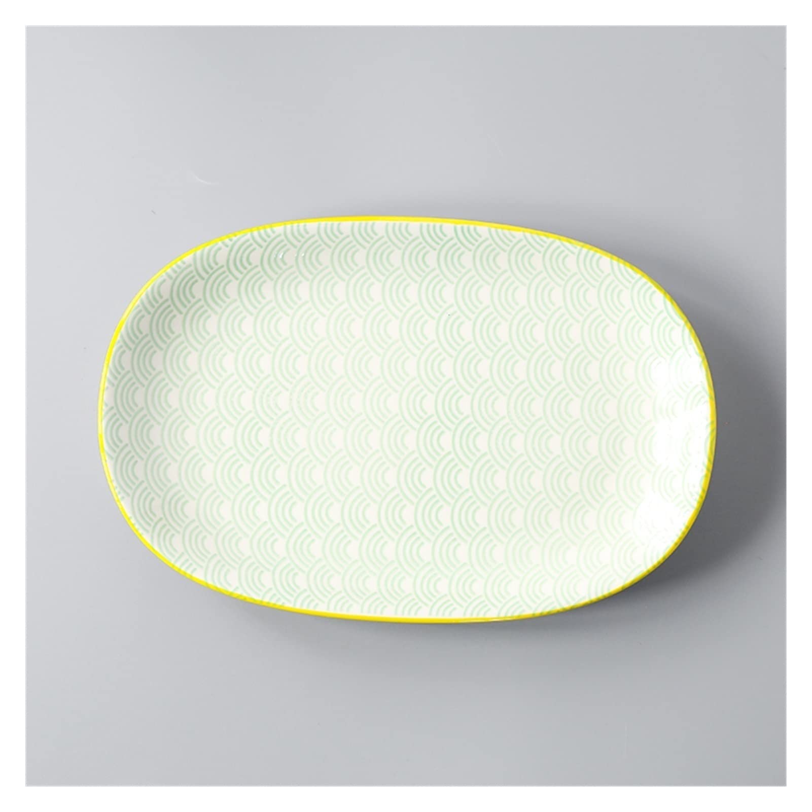 Sqlcf F Dinner Plate/Salad Plates Ceramic Dinner Plate Oval Plate Deep Plate Salad Steak Plate 9.4 Inches Or Snacks Ruits Rench Ries Sushi Plates Set/Small Dinner Plates (Color : )