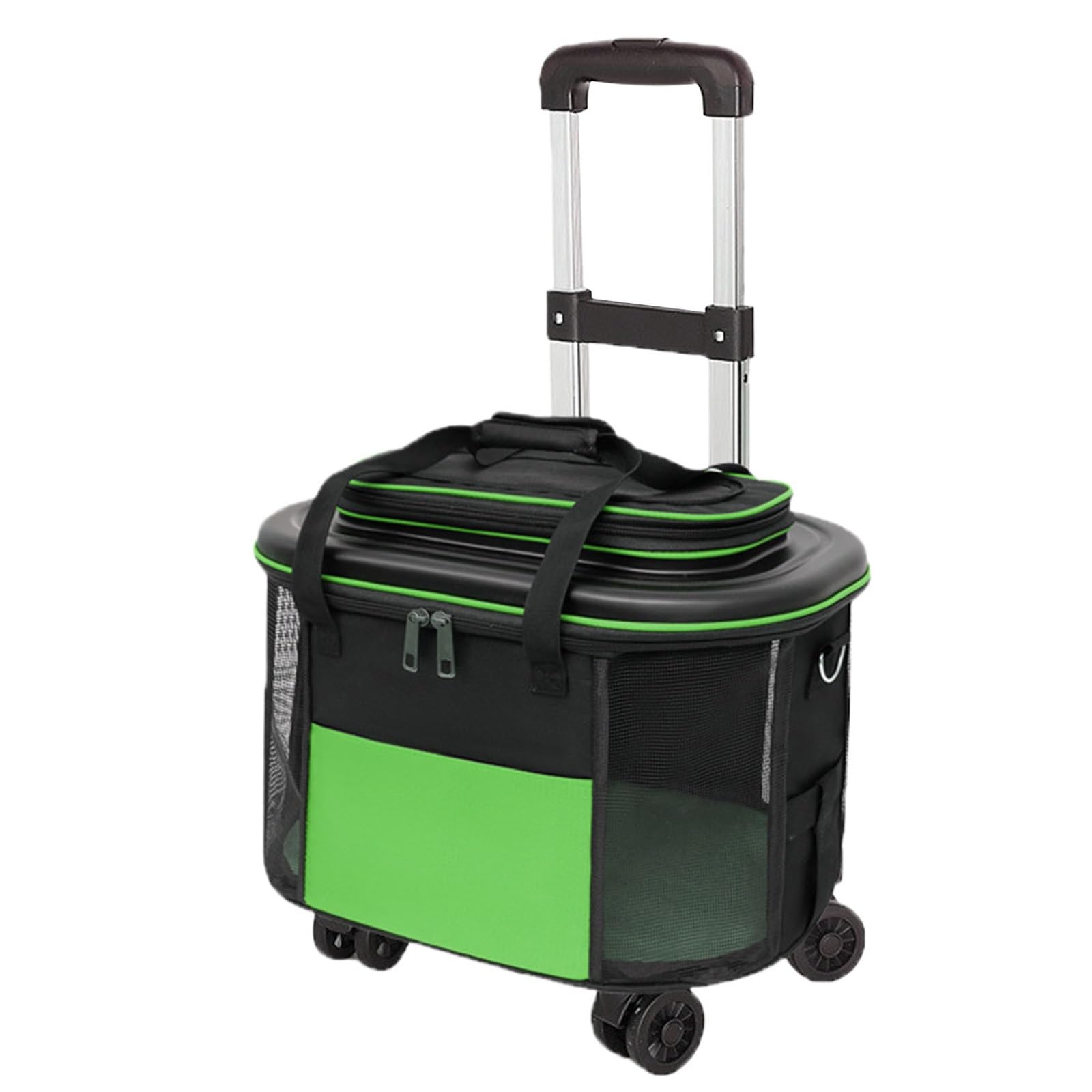 Transportin Gato Mochila con Ruedas, Mochila de Viaje para Mascotas, Desmontable, Mochila Plegable para Perros Pequeños, Gatos, Conejos(Green)