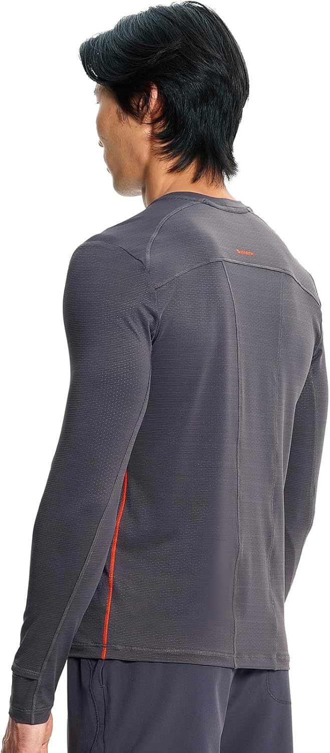 Cherokee Infinity Mens Long Sleeve Underscrub Top, Round Neck, Watch Slot Cuffs, Moisture Wicking 360 Stretch Fabric - IN608 - Image 4