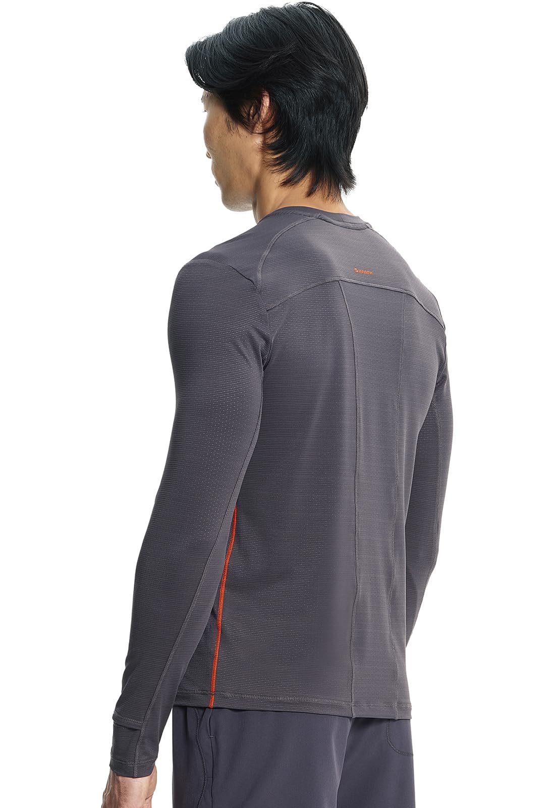 Infinity IN608 - Camiseta de manga larga con cuello redondo para hombre, costuras de contraste en las costuras laterales