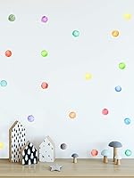 Vista 5 de Murwall Calcomanía de pared de lunares, acuarela, colorida, calcomanías de pared redondas, calcomanías de pared para despegar y pegar, decoración