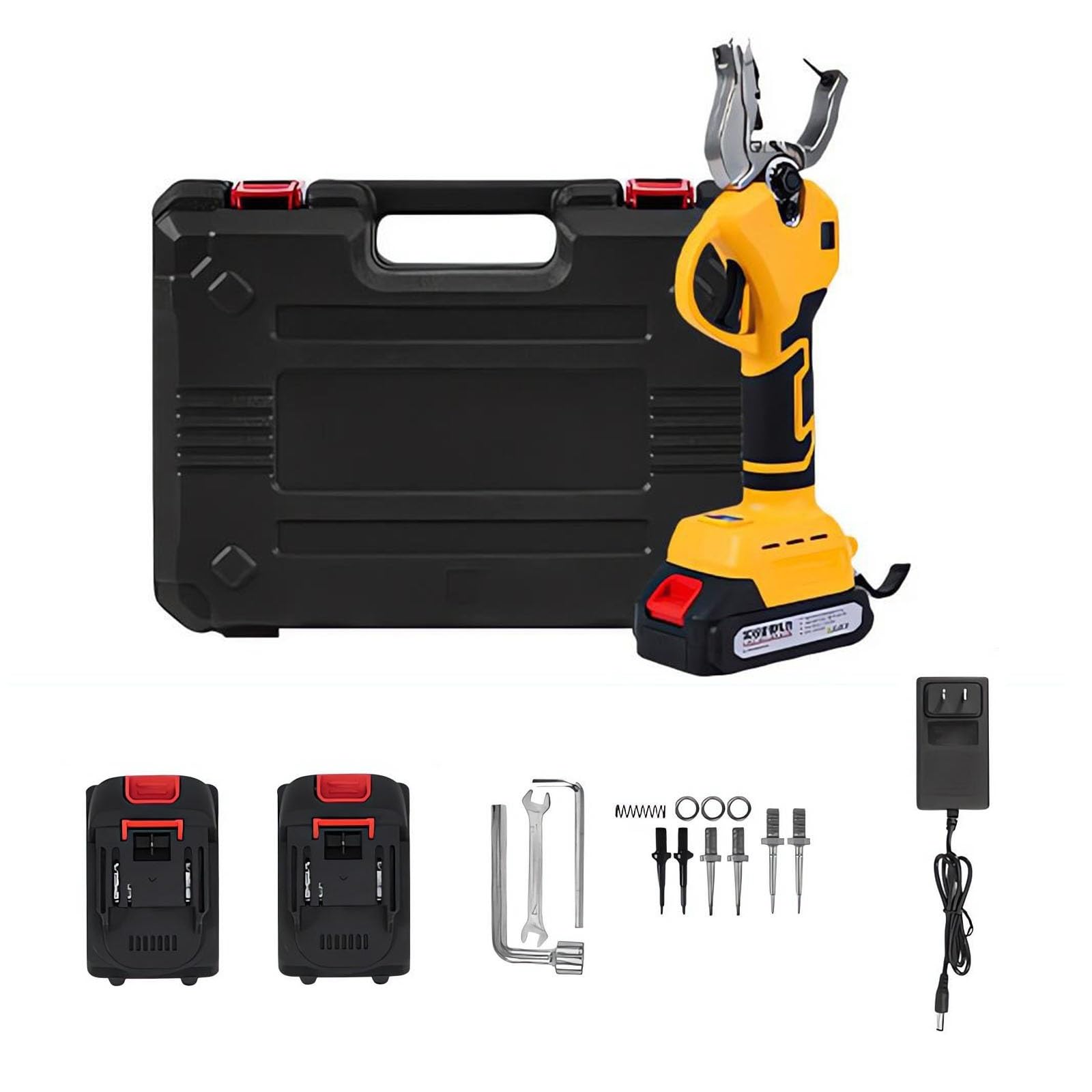 Applicatore Elettrico per Marche Auricolari, Pinza Identificazione Animale Cordless con 2 Batterie, Strumento di Marcatura per Bovini Suini Ovini, Kit Fattoria Robusto