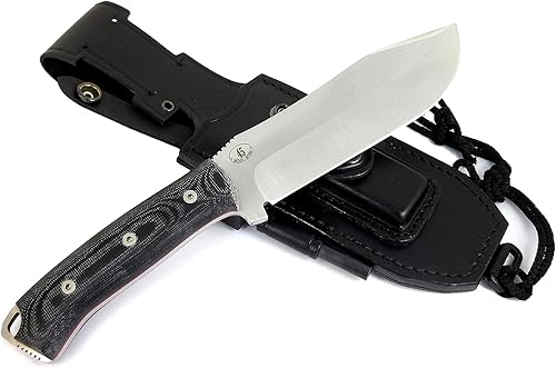 Miniatura 3 de JEO-TEC N45 Bushcraft - Cuchillo de pesca para caza, campamento, caza, 11 pulgadas en total, hoja MOVA-58, funda multiposición de cuero genuino +