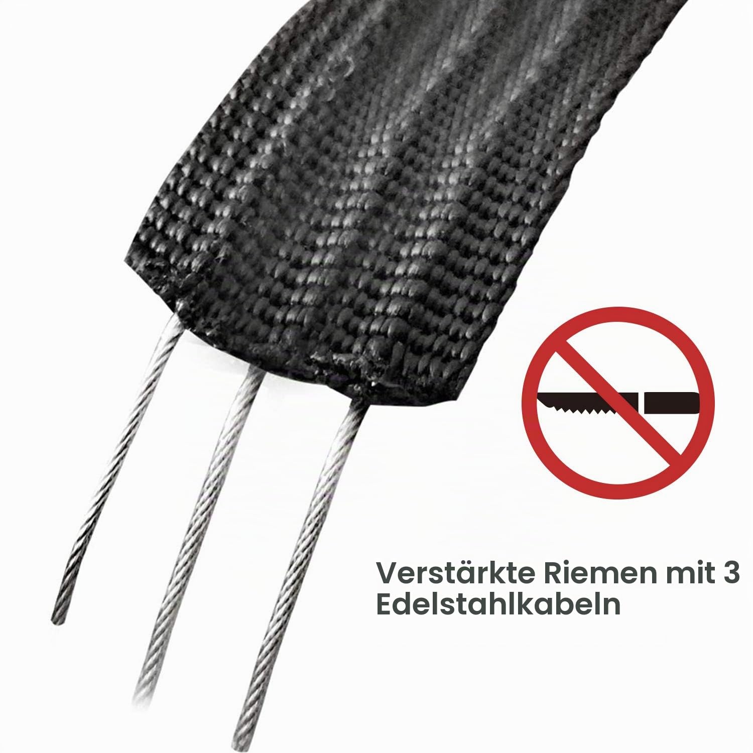 LegendTech-Abschließbarer Spanngurt, 3 m x 25 mm, mit 3 Edelstahlkabeln kann Diebstahl verhindern