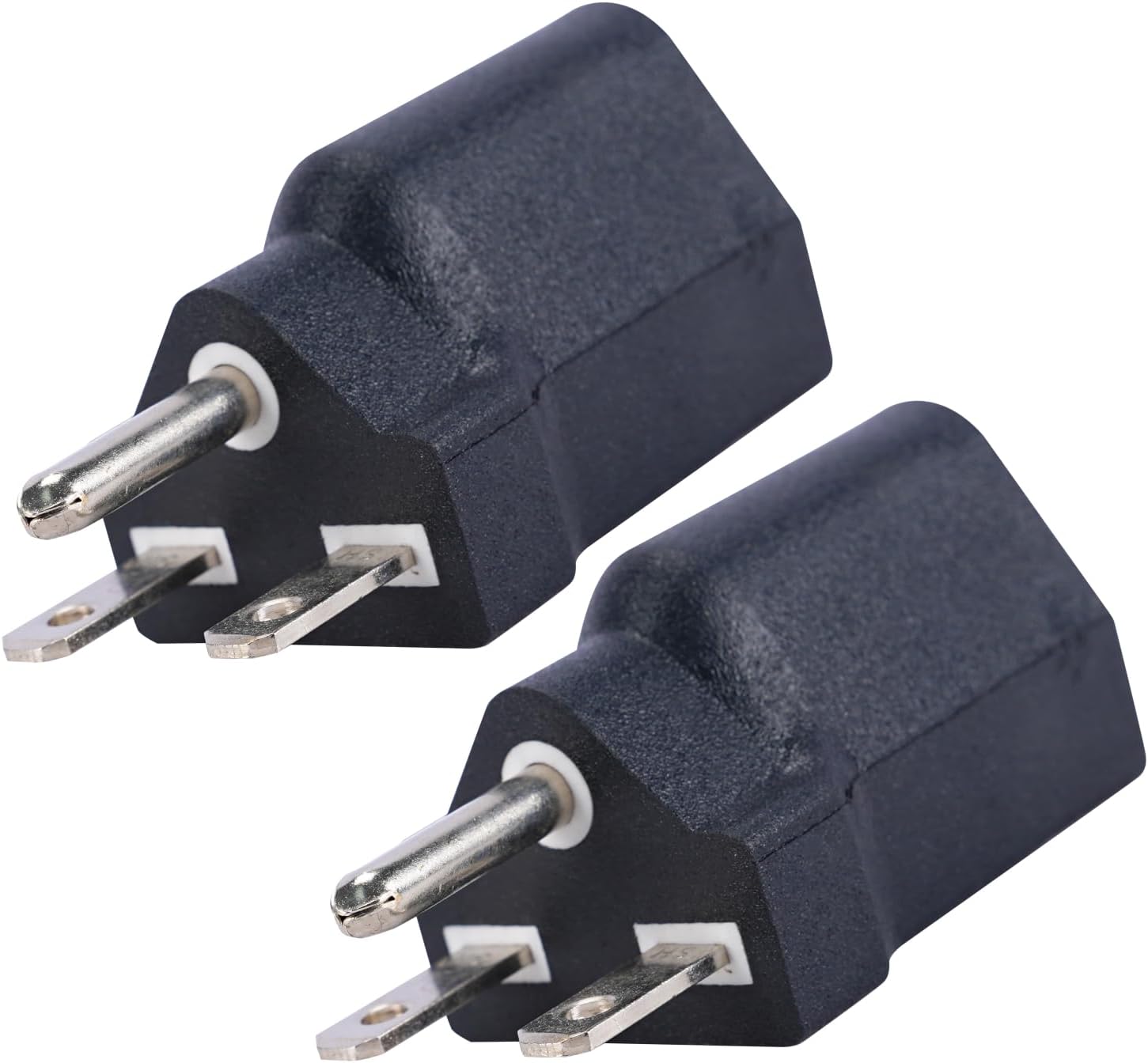 PLIS 6-15P to 5-15R US Plug Adapter ,Electrical Converter,3Prong ,110V / 120V to 220V / 240V,15A,Black,2PK