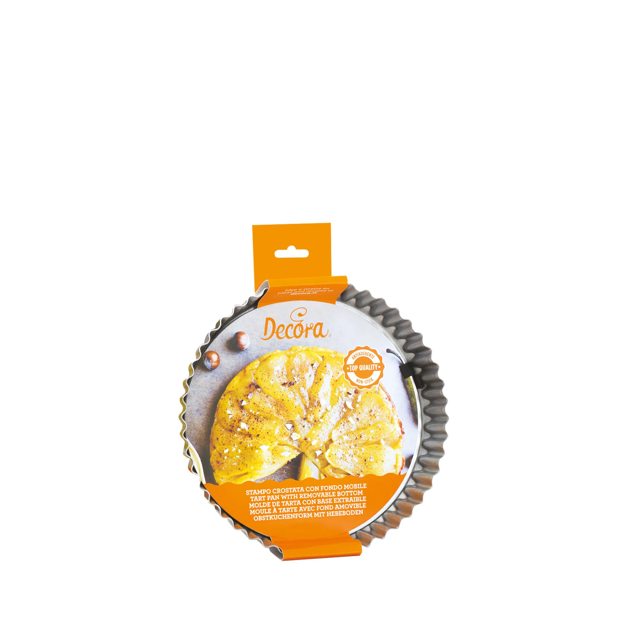 Decora 0070015 Non-stick Movable Bottom Tart Mold, Steel, Gray