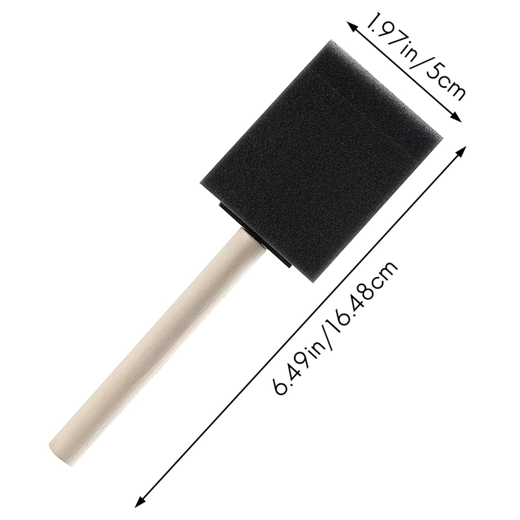 Pinsel-Set mit Schaumstoffschwamm, Holzgriff, ideal für Acryl, Beizen, Lacke, Handwerk, Kunst, 250 Stück