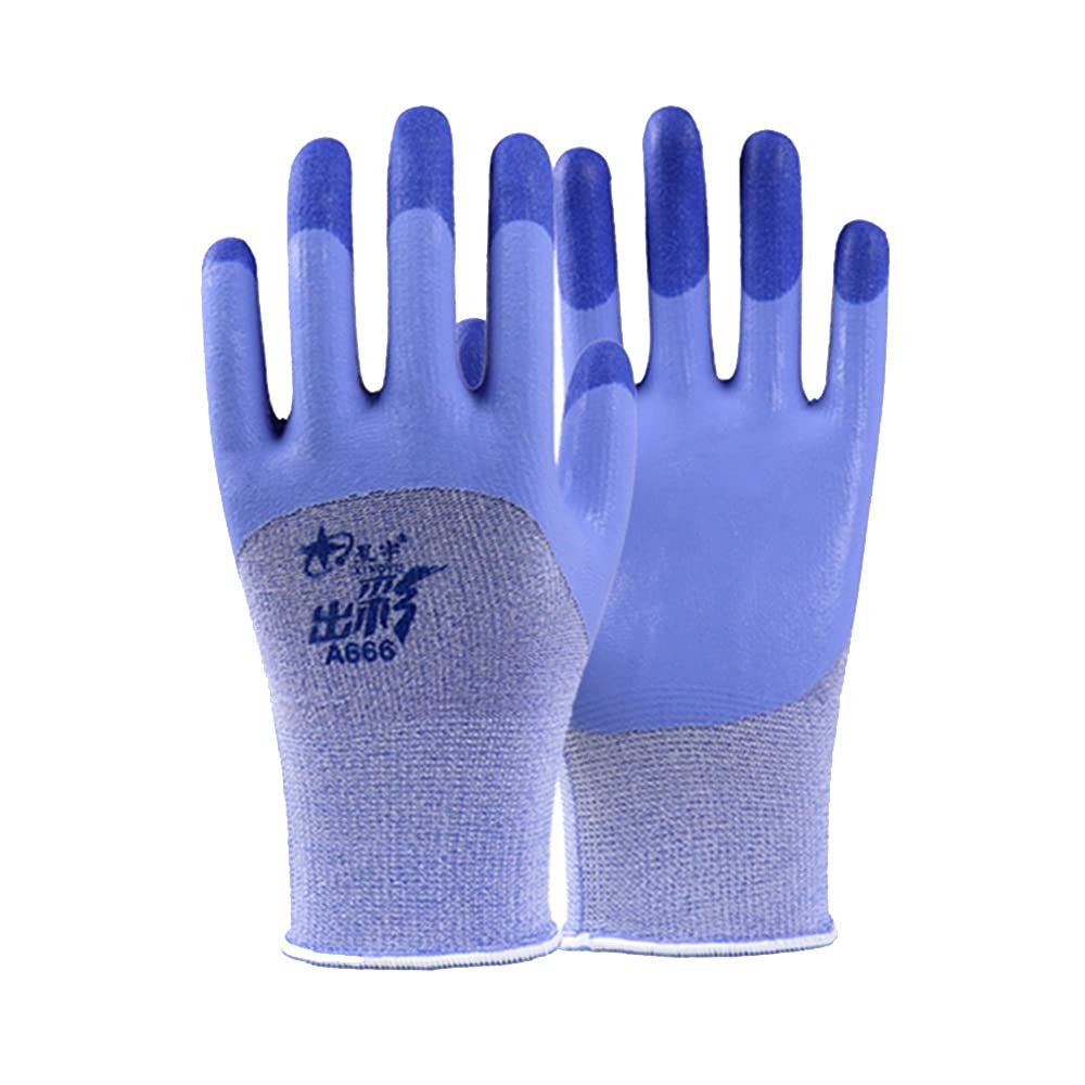 Axdwfd 12 Pares de Guantes de jardín, Guantes de jardinería a Prueba de puñales Masculinos y Femeninos, Guantes de Trabajo de Seguridad, jardín, Patio, maquinaria (Color : Blue)