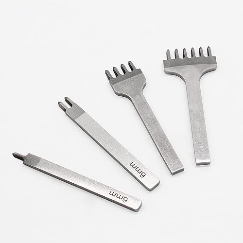 Perforadora de cuero de 0.236 pulgadas, perforadora de costura de cuero, punzón de costura de diamante de 1246 para manualidades de cuero (4