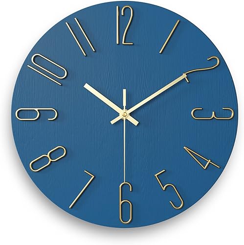 Miniatura 17 de Reloj de pared, reloj silencioso, reloj de pared que funciona con pilas, reloj de pared moderno de 12 pulgadas, adecuado para oficinas, salas de