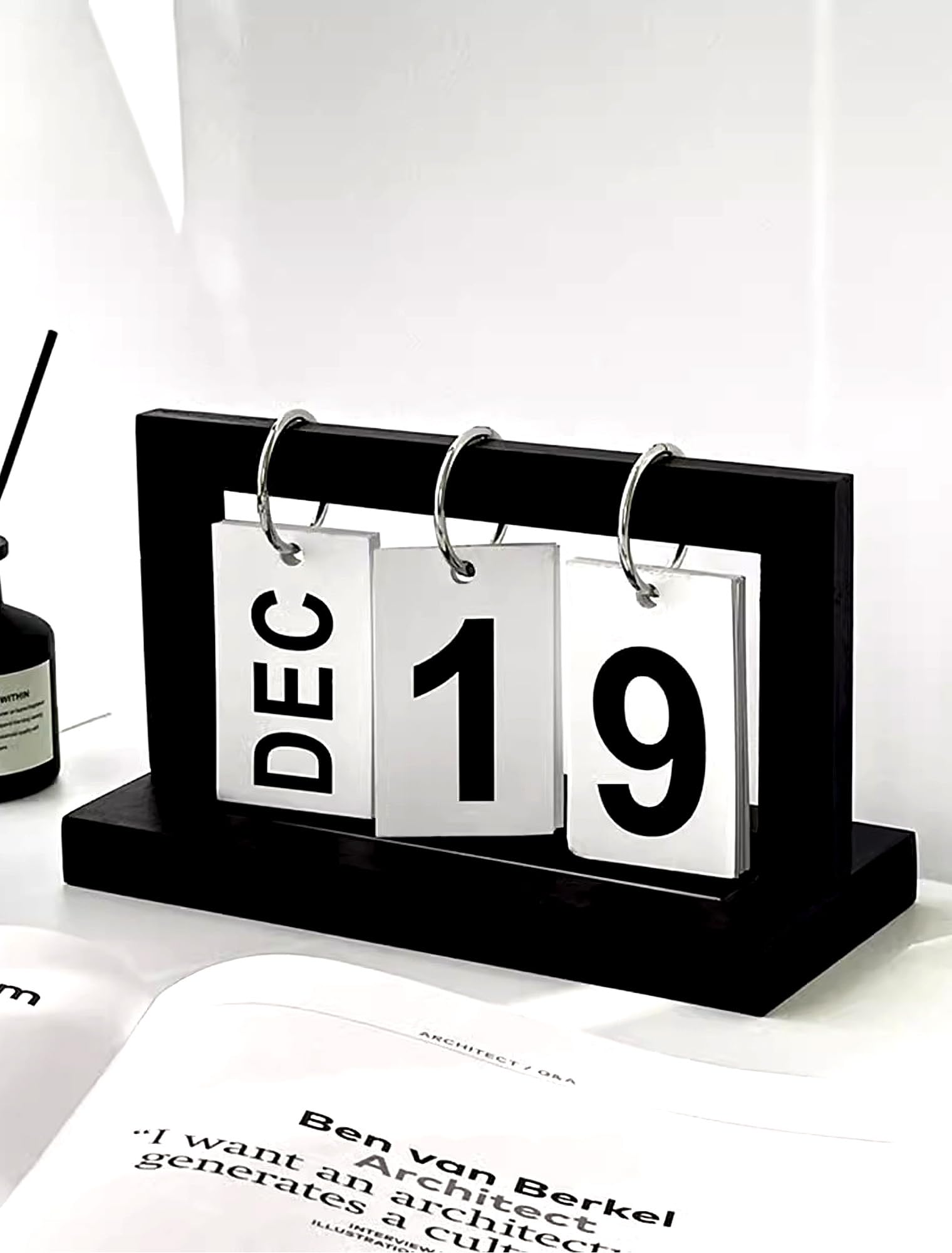 Amazon.com : Wooden Perpetual Calendar for Desk, Desktop Standing