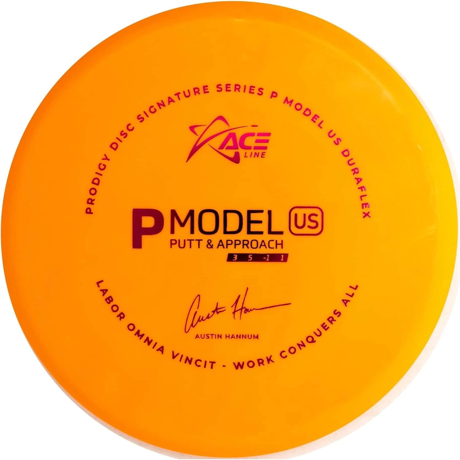 Prodigy Discs Limited Edition 2022 Signature Series Austin Hannum Ace Line DuraFlex P Model US Putter Golf Disc [Colors May Vary] - 170-175g