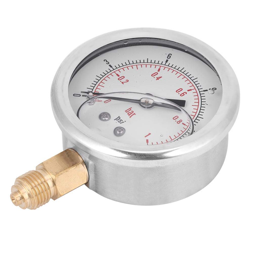Manometro 0-15psi 1/4 BSP, manometro Radiale Riempito d'olio, Strumento di misurazione della Pressione, per l'industria Chimica dell'energia elettrica dei macchinari, ECC.