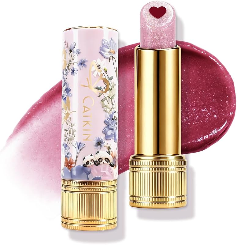 Bálsamo labial tonalizante CATKIN com núcleo de sérum, óleo de jojoba, ácido hialurônico e sabor cítrico, C06 Berry