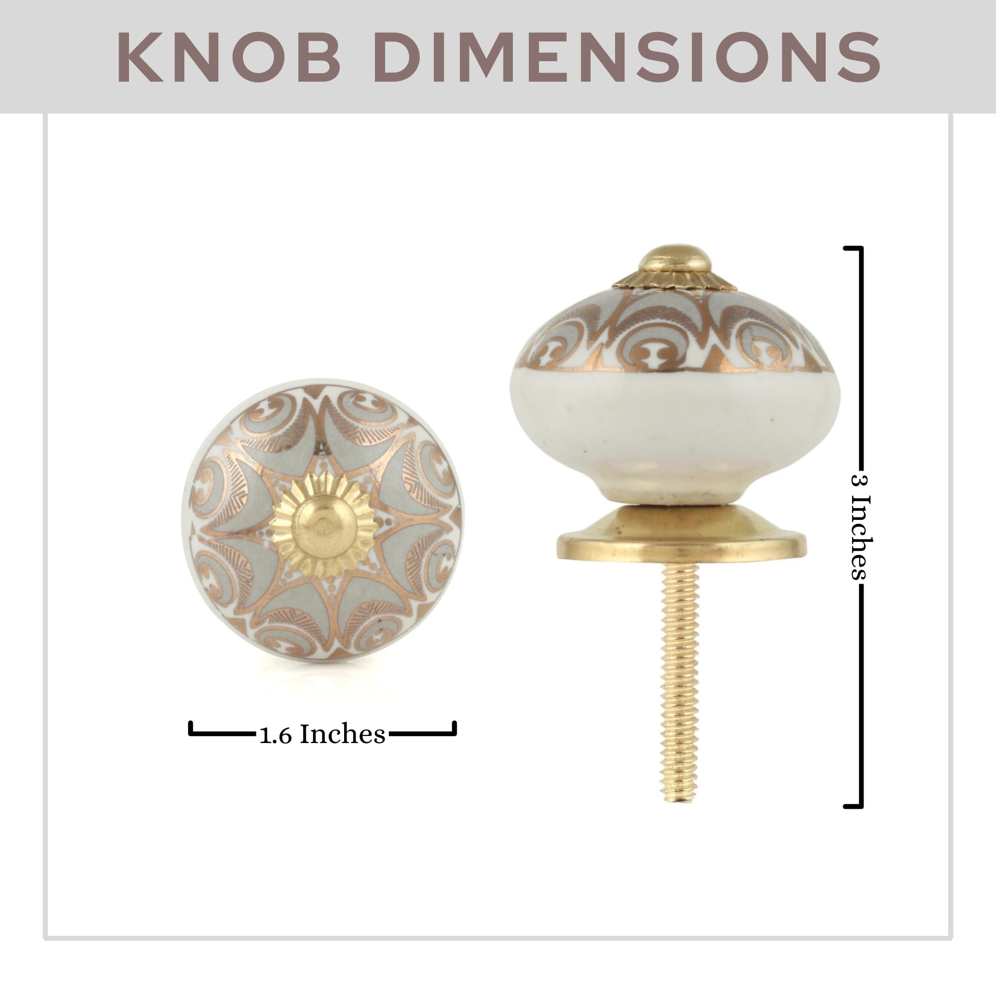 Rasiya Art Ceramic Cabinet Knob for Cupboards Drawer, Cabinet, Doors and Furniture - Image 2