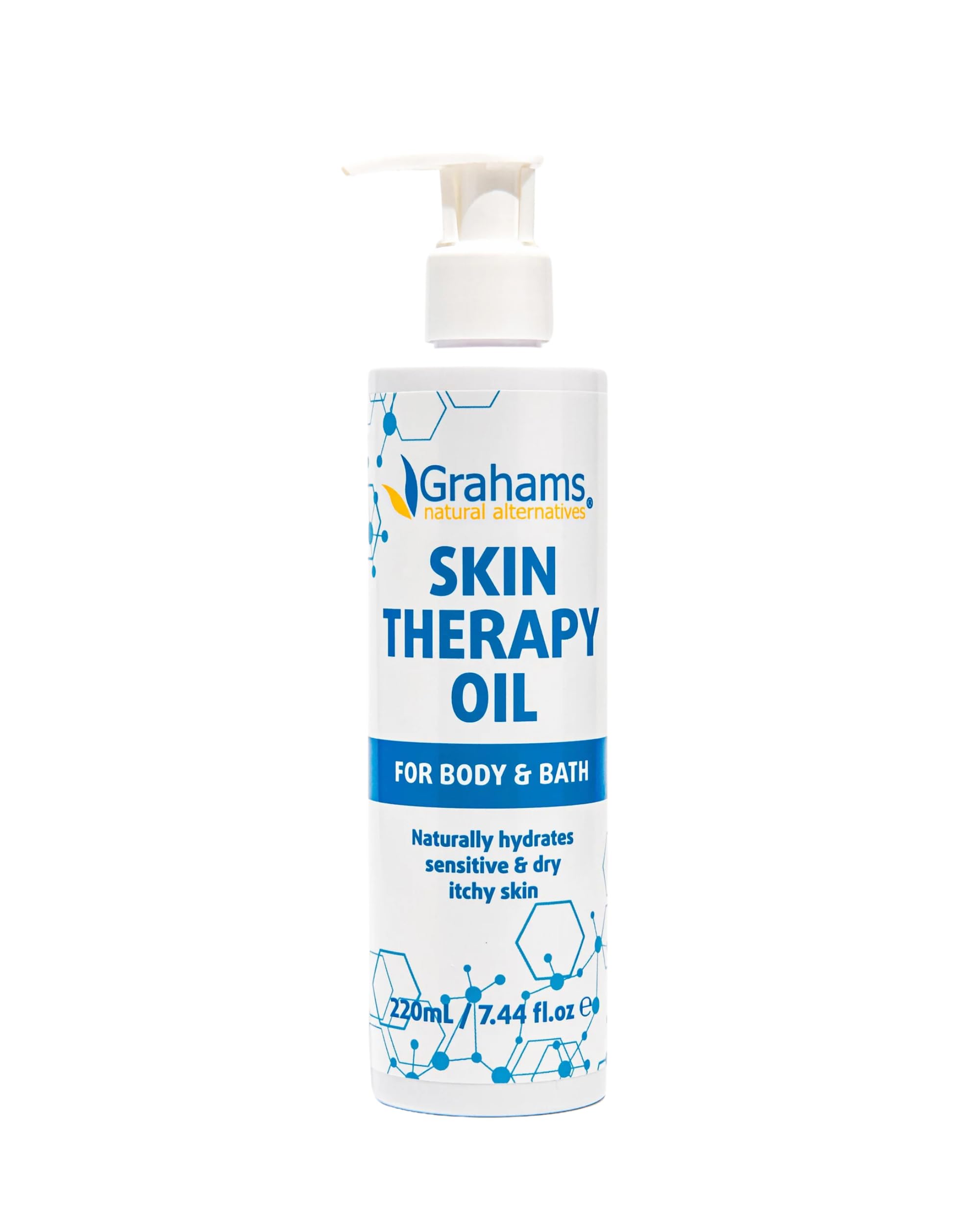 Grahams Natural Skin Therapy Body Oil for Very Dry Skin & Itch Relief, Moisturiser for Eczema-Prone Skin & Dermatitis