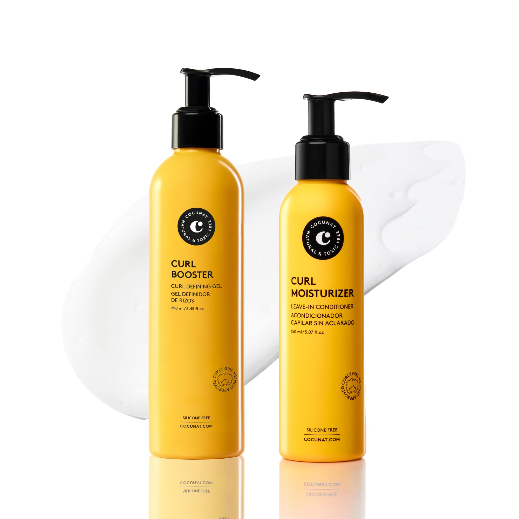 COCUNAT Curly Methode Curl Moisturizer Leave-in + Curl Booster – Zweiteiliges Haarpflege-Duo