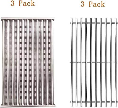 Miniatura 2 de Cmanzhi S4F336018 - Juego de 3 rejillas de cocina de acero inoxidable 304 y placa emisora de acero inoxidable para Charbroil 463242516, 463242515,