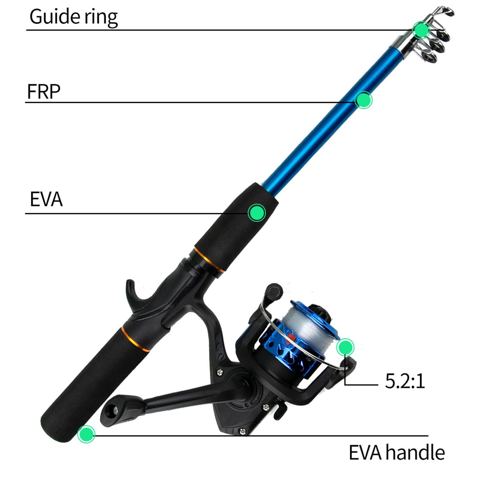 Combo canna da pesca e mulinello,Combo da pesca - Kit completo combo bobina | Mulinelli da spinning, canna da pesca telescopica, borsa da pesca, portatile per acqua salata, acqua, viaggi