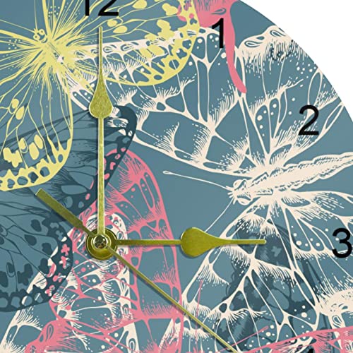Horloge murale papillon silencieuse chiffres arabes faciles à lire - 3