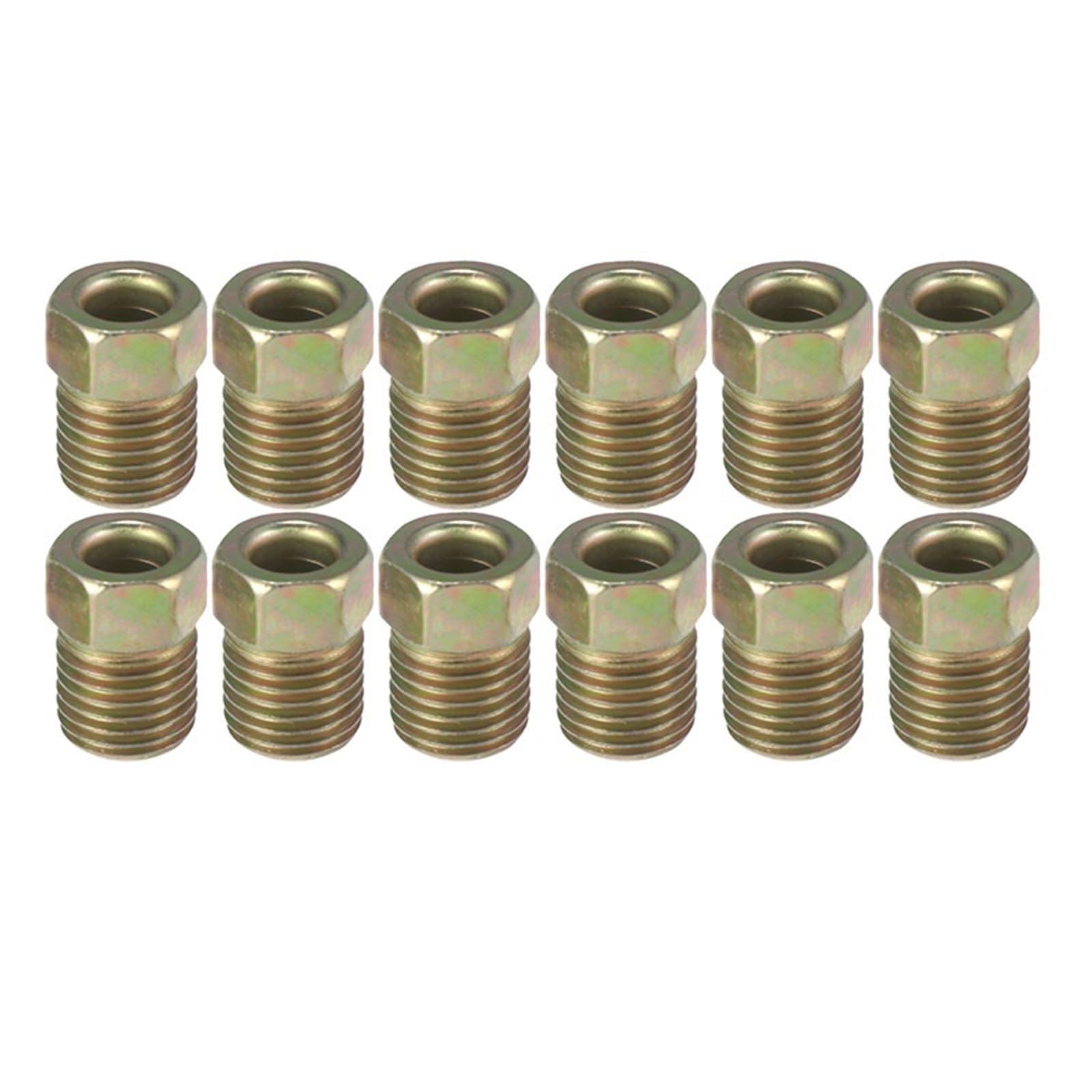 Puayqbvy One Color Universal 12Pcs 3/8 Inch-24 Threads Brake Line Nut Fittings Sets For 3/16" Steel Brake Line Tubing Brake Pipe For Car Brake Lines Kit